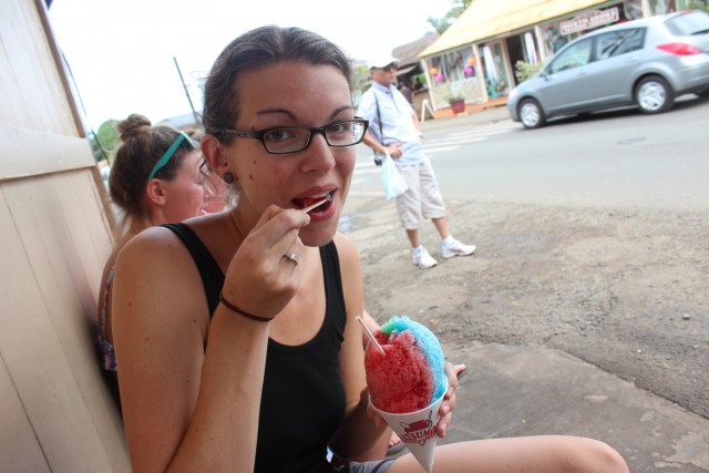 chelsea eating shave ice