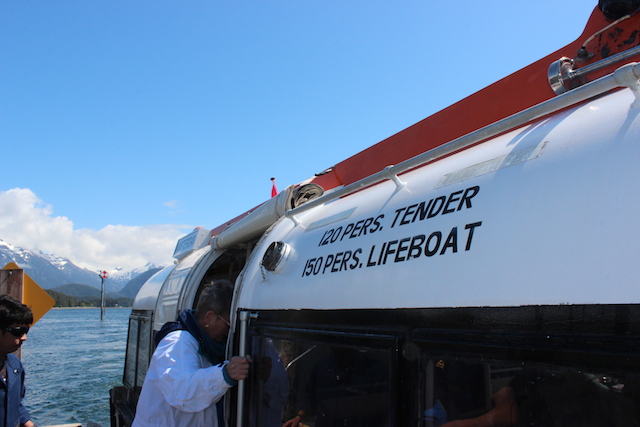 alaskan cruise travel sitka tender and lifeboat