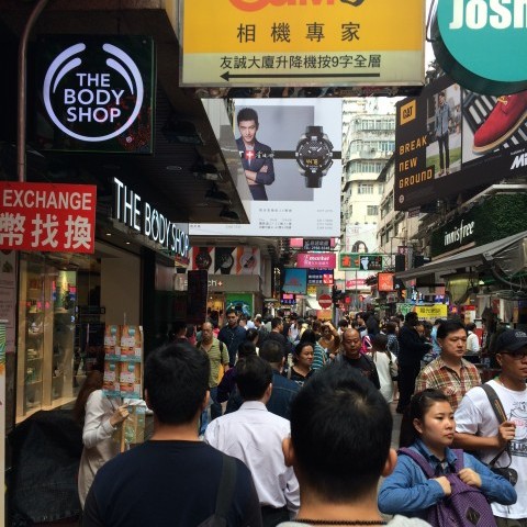 hong kong travel busy street