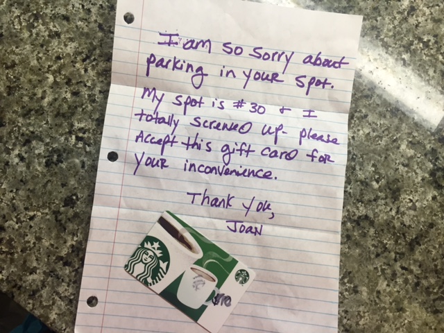 parking note apology