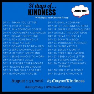 31 days of kindness