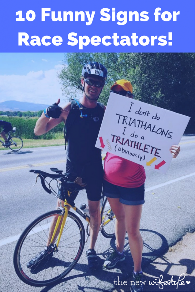 funny signs for triathlete spectators