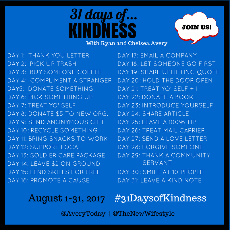 chelsea and ryan averys 31 days of kindness